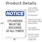 Signmission Cylinders Must Be Secured At All Times, 18 in W x Rectangle, Aluminum OS-2PACK-NS-A-1824-V-15388 - alternate 6